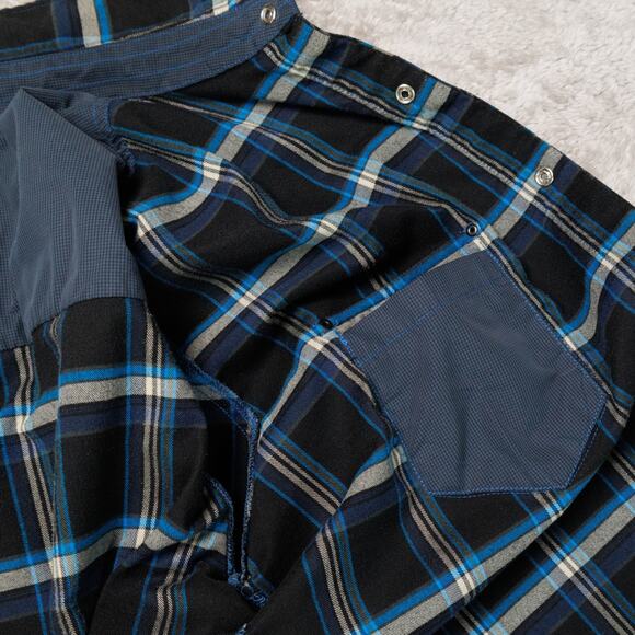 Kuhl Blue Black Plaid Long Sleeve Pearl Snap Button Western Shirt Mens Size L - Picture 15 of 16